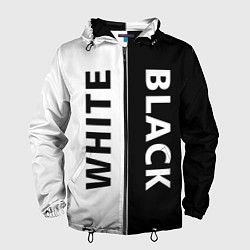 Ветровка с капюшоном мужская BLACK & WHITE, цвет: 3D-черный