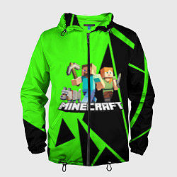 Ветровка с капюшоном мужская Minecraft, цвет: 3D-черный