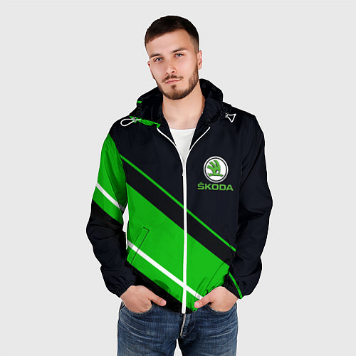 Мужская ветровка SKODA / 3D-Белый – фото 3