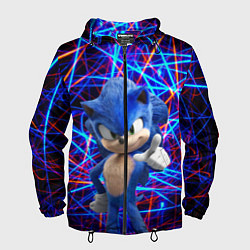 Ветровка с капюшоном мужская Sonic, цвет: 3D-черный