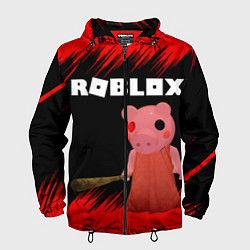 Ветровка с капюшоном мужская Roblox Piggy, цвет: 3D-черный