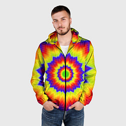 Ветровка с капюшоном мужская Tie-Dye, цвет: 3D-черный — фото 2