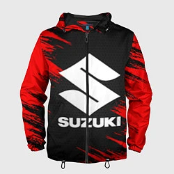 Ветровка с капюшоном мужская SUZUKI, цвет: 3D-черный