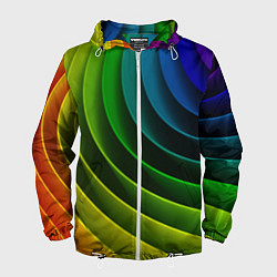 Ветровка с капюшоном мужская Color 2058, цвет: 3D-белый