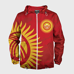 Ветровка с капюшоном мужская Киргизия, цвет: 3D-белый