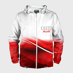 Ветровка с капюшоном мужская AUDI, цвет: 3D-белый