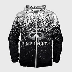 Ветровка с капюшоном мужская INFINITI, цвет: 3D-белый