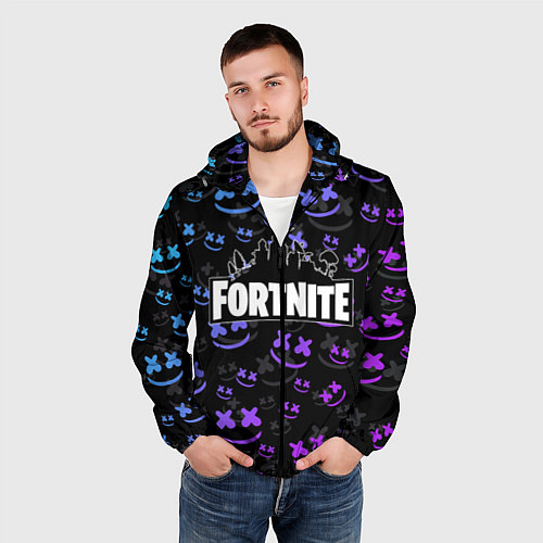 Мужская ветровка FORTNITE MARSHMELLO / 3D-Черный – фото 3