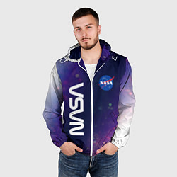 Ветровка с капюшоном мужская NASA НАСА, цвет: 3D-белый — фото 2