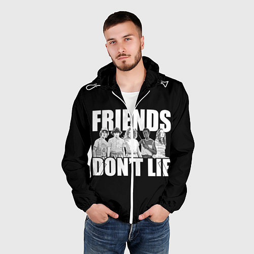 Мужская ветровка Friends Dont Lie / 3D-Белый – фото 3