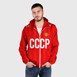 Ветровка с капюшоном мужская Форма сборной СССР, цвет: 3D-белый — фото 2