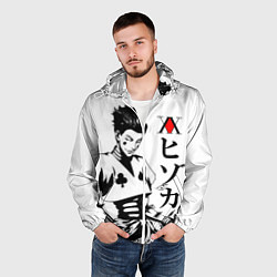 Ветровка с капюшоном мужская Hunter x Hunter, Hisoka, цвет: 3D-белый — фото 2