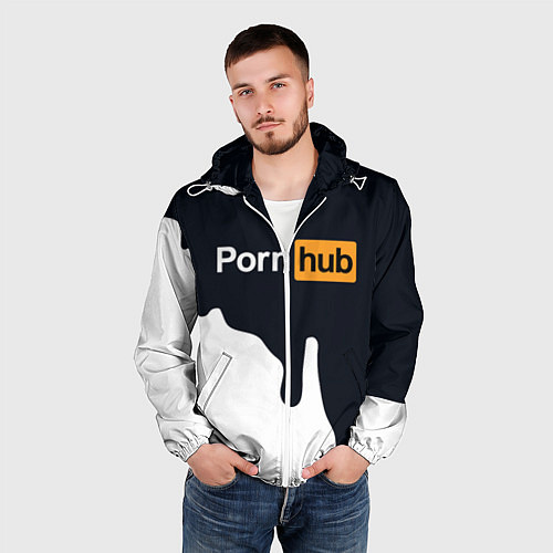 Мужская ветровка Pornhub / 3D-Белый – фото 3