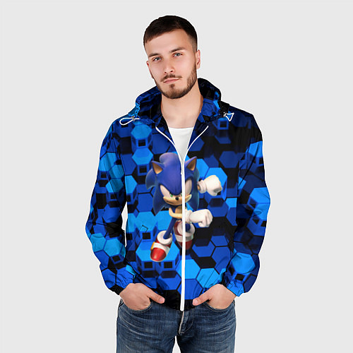 Мужская ветровка Sonic / 3D-Белый – фото 3