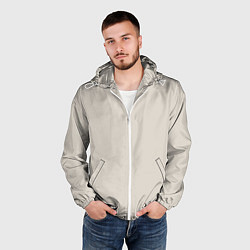 Ветровка с капюшоном мужская Радуга v2 - бежевый, цвет: 3D-белый — фото 2