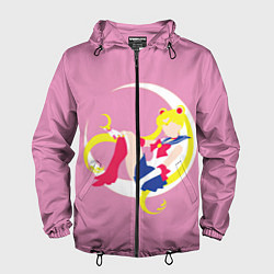 Ветровка с капюшоном мужская Сейлор мун, цвет: 3D-черный