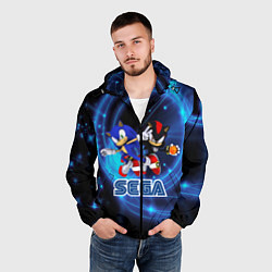 Ветровка с капюшоном мужская Sonic SEGA, цвет: 3D-черный — фото 2