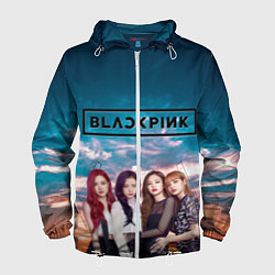 Ветровка с капюшоном мужская BlackPink, цвет: 3D-белый