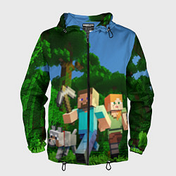 Ветровка с капюшоном мужская Minecraft, цвет: 3D-черный