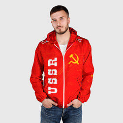 Ветровка с капюшоном мужская USSR СССР, цвет: 3D-белый — фото 2