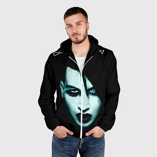 Мужская ветровка Marilyn Manson / 3D-Белый – фото 3