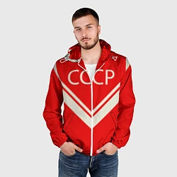 Ветровка с капюшоном мужская СССР хоккейная форма, цвет: 3D-белый — фото 2