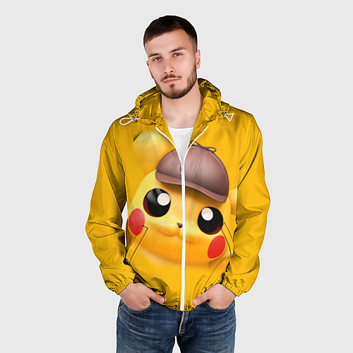 Мужская ветровка Pikachu Pika Pika / 3D-Белый – фото 3