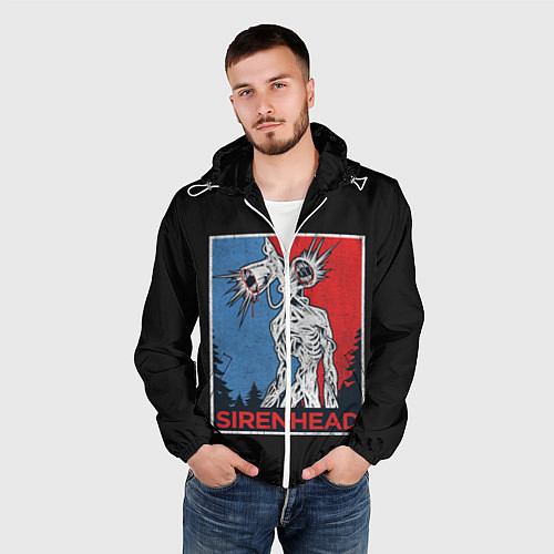 Мужская ветровка Сиреноголовый / 3D-Белый – фото 3