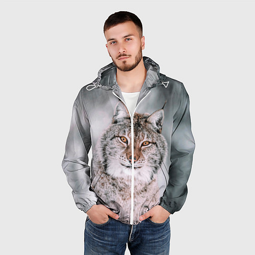 Мужская ветровка Рысь / 3D-Белый – фото 3