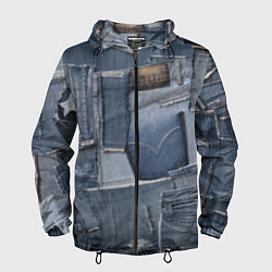 Ветровка с капюшоном мужская Jeans life, цвет: 3D-черный