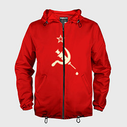Ветровка с капюшоном мужская СССР Вакцина, цвет: 3D-черный