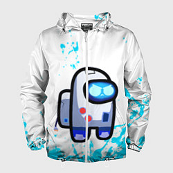 Ветровка с капюшоном мужская Among us, цвет: 3D-белый