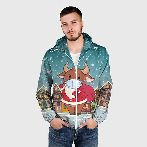 Мужская ветровка Бык с подарками 2021 / 3D-Белый – фото 3