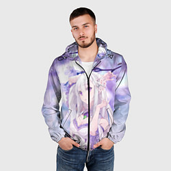 Ветровка с капюшоном мужская Эмилия, цвет: 3D-черный — фото 2