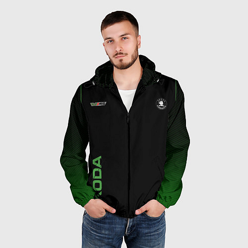 Мужская ветровка Шкода РС Z / 3D-Черный – фото 3