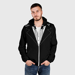 Ветровка с капюшоном мужская Смокинг 2, цвет: 3D-белый — фото 2