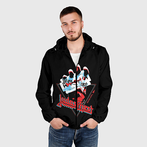 Мужская ветровка Judas Priest / 3D-Черный – фото 3