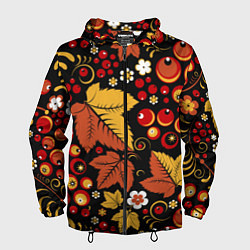 Ветровка с капюшоном мужская ХОХЛОМА, цвет: 3D-черный