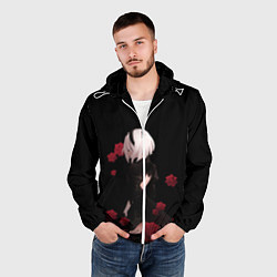 Ветровка с капюшоном мужская ANIME TEEN, цвет: 3D-белый — фото 2