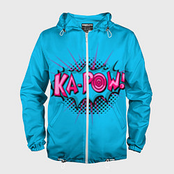 Ветровка с капюшоном мужская KA-POW, цвет: 3D-белый