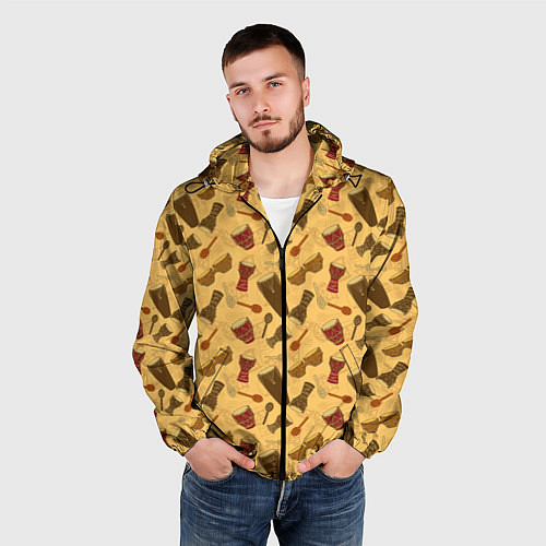 Мужская ветровка Ударные Инструменты / 3D-Черный – фото 3