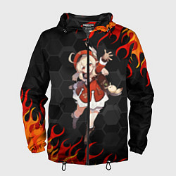 Ветровка с капюшоном мужская Genshin Impact - Klee, цвет: 3D-черный