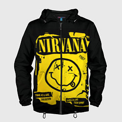 Ветровка с капюшоном мужская Nirvana 1987, цвет: 3D-черный