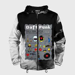 Ветровка с капюшоном мужская Daft punk modern, цвет: 3D-черный