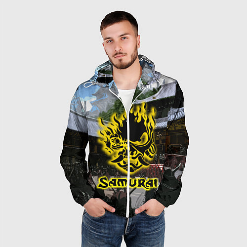 Мужская ветровка SAMURAI & CYBERPUNK 2077 / 3D-Белый – фото 3