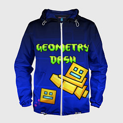 Ветровка с капюшоном мужская Geometry Dash, цвет: 3D-белый