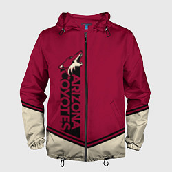 Ветровка с капюшоном мужская Arizona Coyotes, цвет: 3D-черный