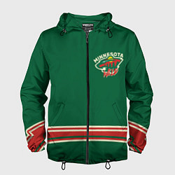 Ветровка с капюшоном мужская Minnesota Wild, цвет: 3D-черный