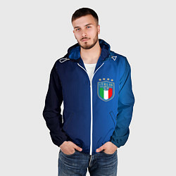 Ветровка с капюшоном мужская Сборная Италии, цвет: 3D-белый — фото 2