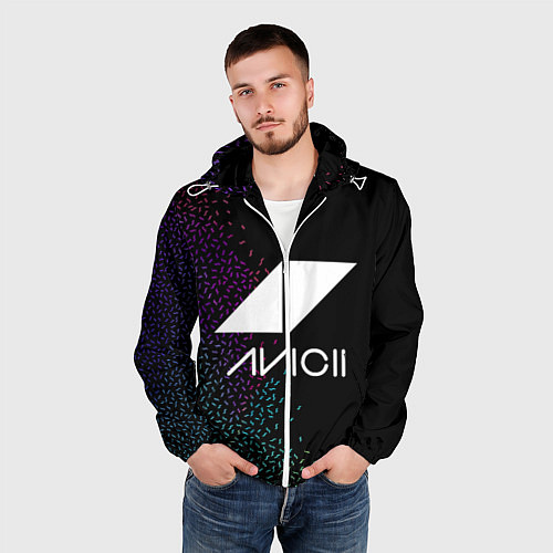 Мужская ветровка AVICII RAIBOW STYLE / 3D-Белый – фото 3